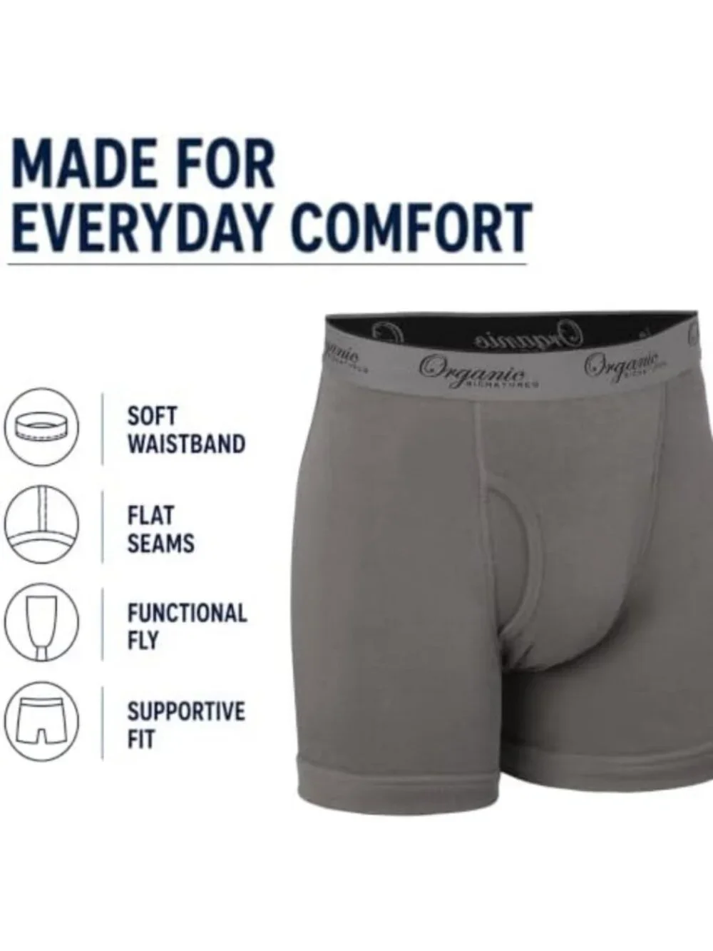 Eco-Friendly Organic Cotton Boxer Briefs | Soft, Comfortable & Breathable